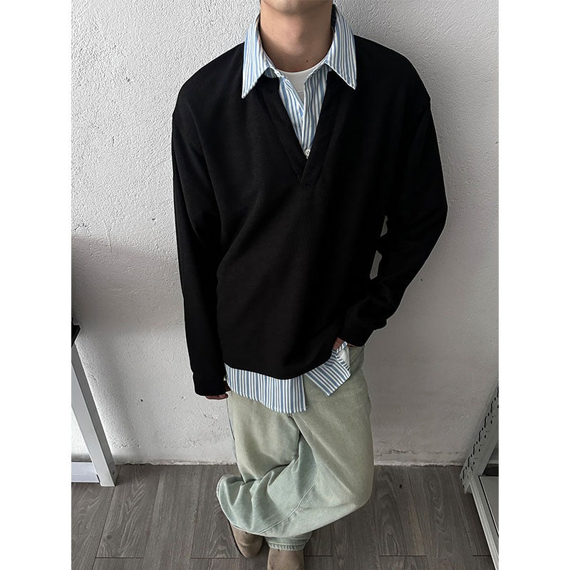 Men's Retro Two-Piece Long-Sleeve Shirt