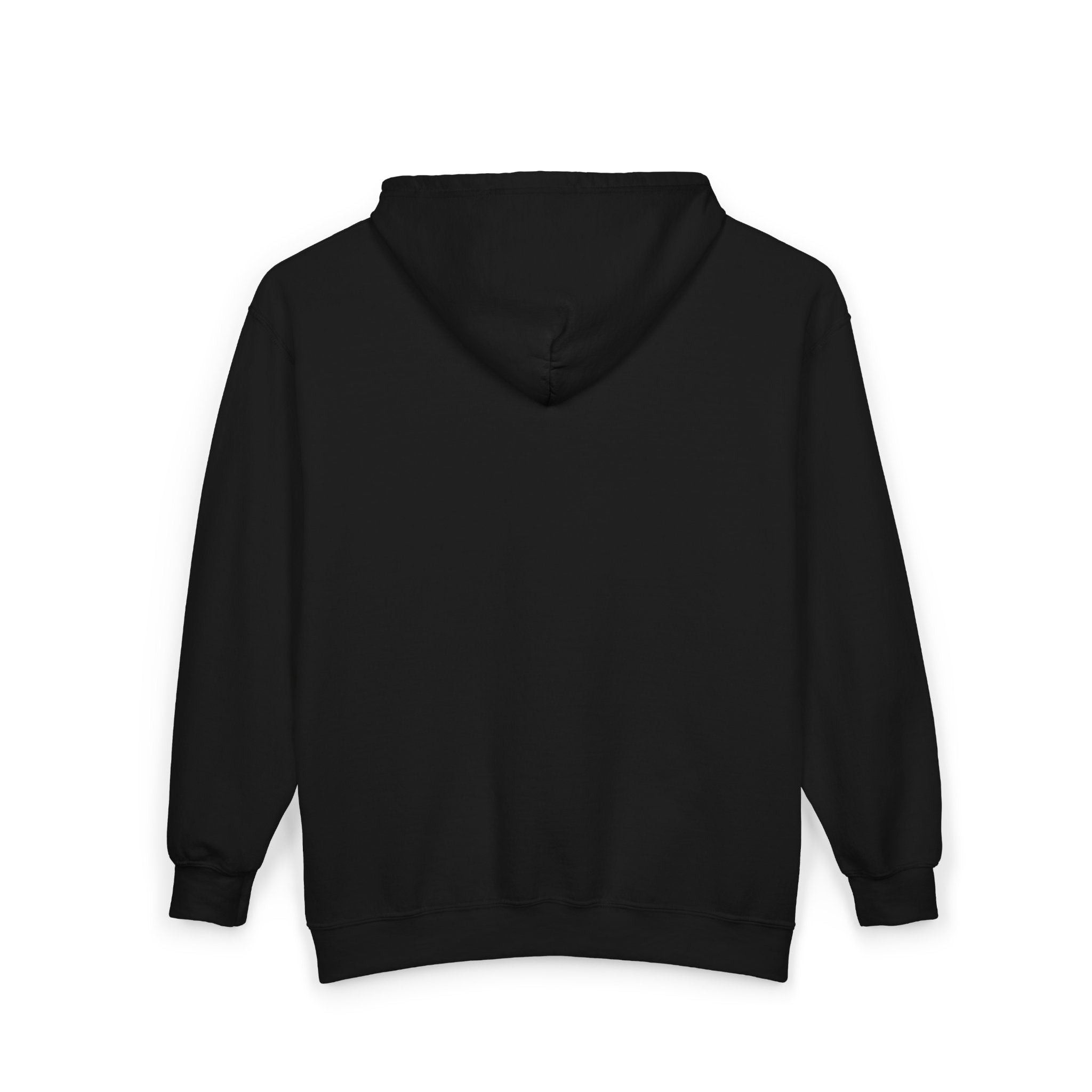 Minimalist XX Logo Zip Hoodie — Black Full‑Zip Hooded Sweatshirt