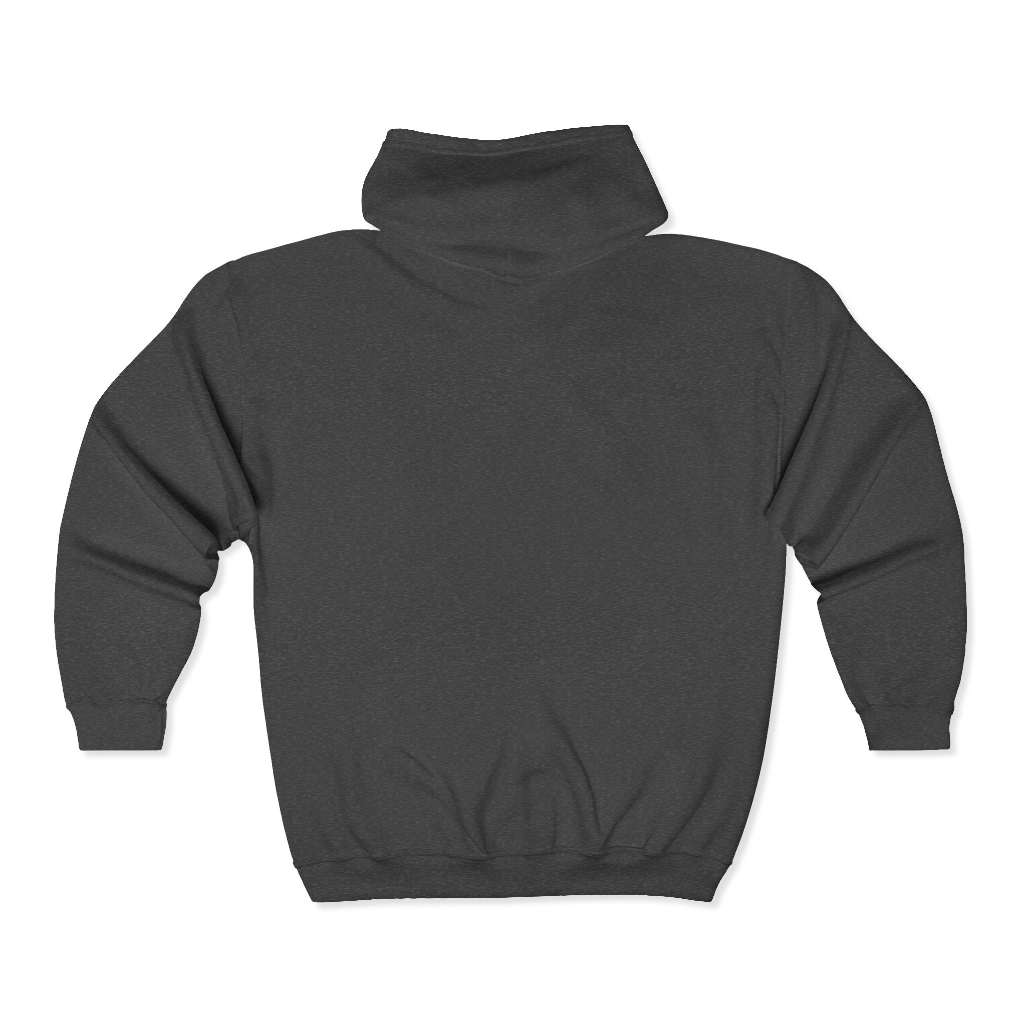 Minimalist XX Logo Zip Hoodie — Black Full‑Zip Hooded Sweatshirt