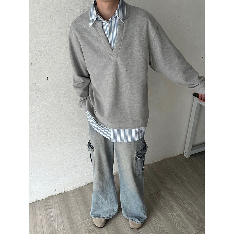 Men's Retro Two-Piece Long-Sleeve Shirt