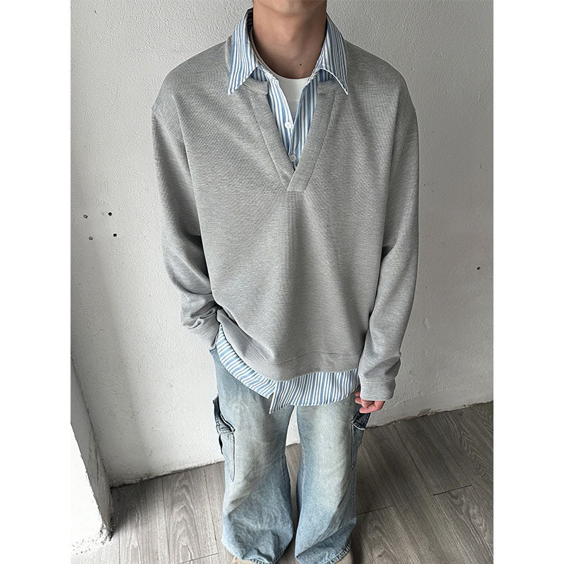 Men's Retro Two-Piece Long-Sleeve Shirt