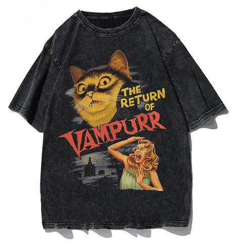 Vampurr T-Shirt with Retro Doberman Print (Single Item)