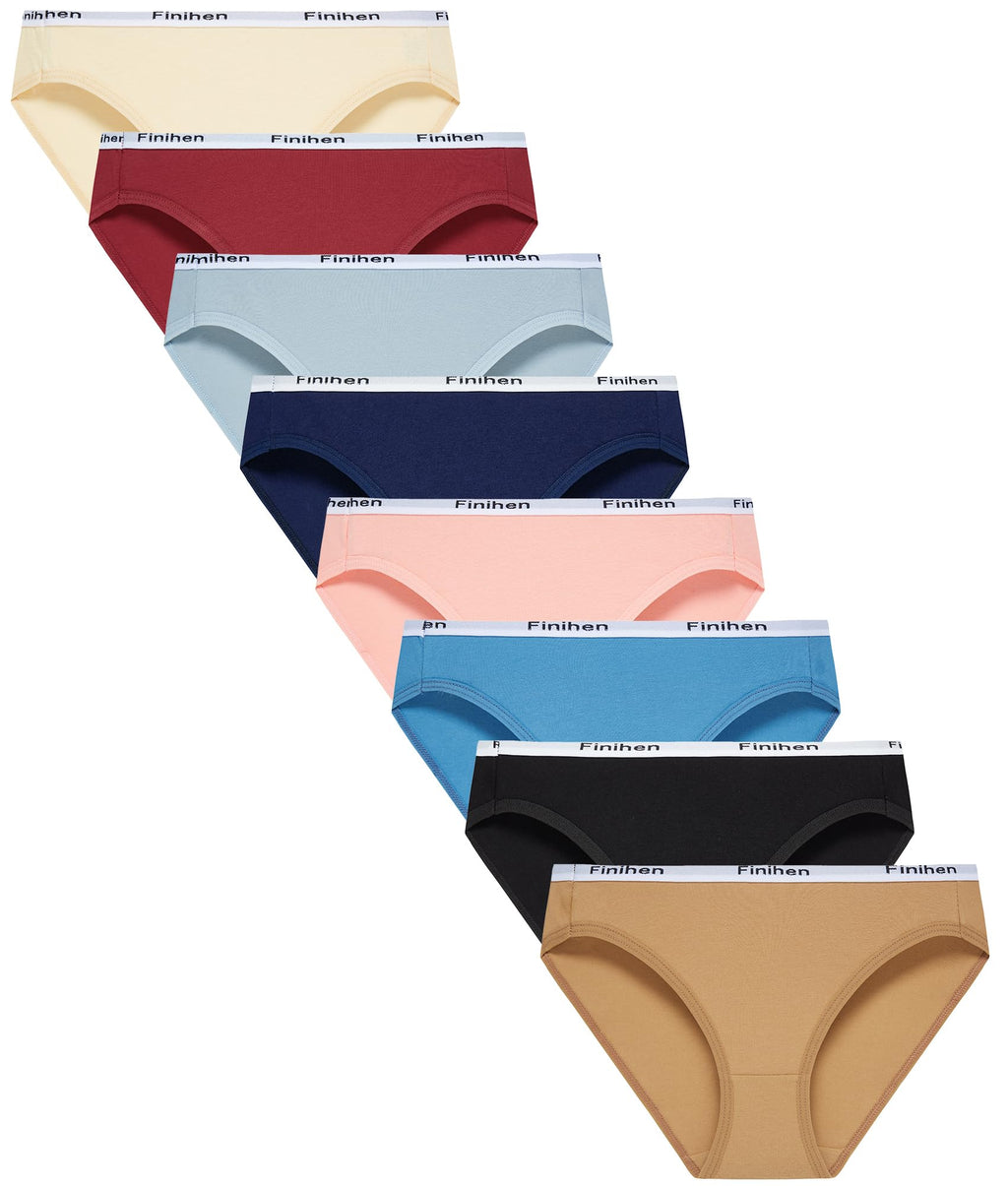Finihen Teens Girls Bikini Underwear Cotton Big Girls Hipster Panties Multipacks Size 14