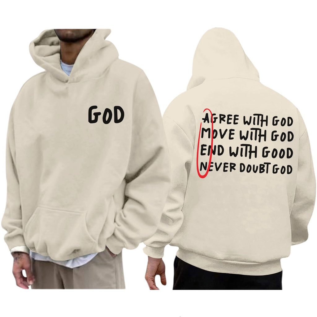 Sulayesh Christian Hoodies for Men Inspirational God Faith Jesus Sweatshirts Vintage Bible Verse Graphic Pullover Hoodie(ApricotXL)