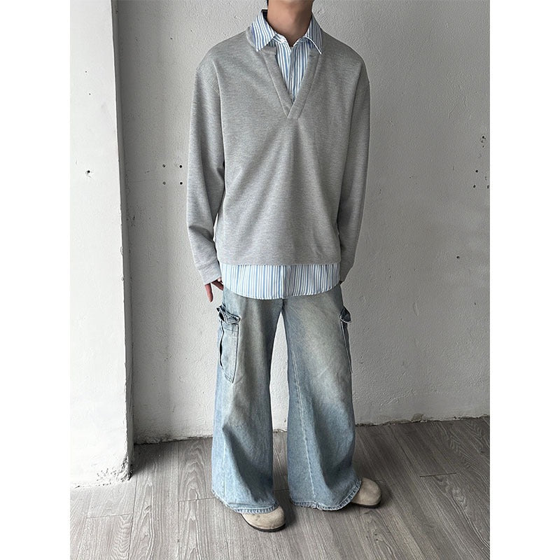 Men's Retro Two-Piece Long-Sleeve Shirt