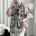 Vintage Hawaiian Casual Polyester Men's Shirt