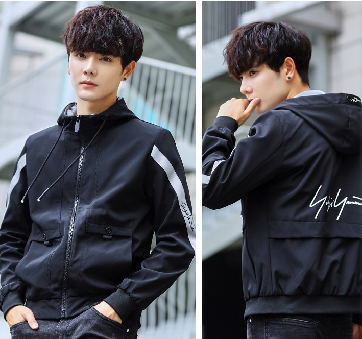Men's Mid-Length Trench Coat - Casual Hooded Jacket