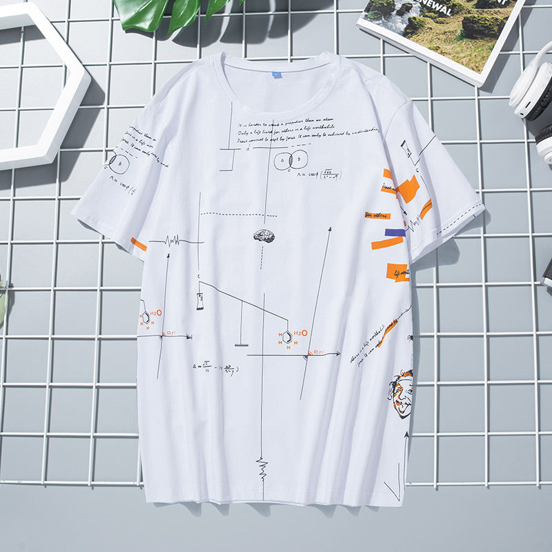 Summer Men's T-Shirt, Loose Fit Cotton Crew Neck