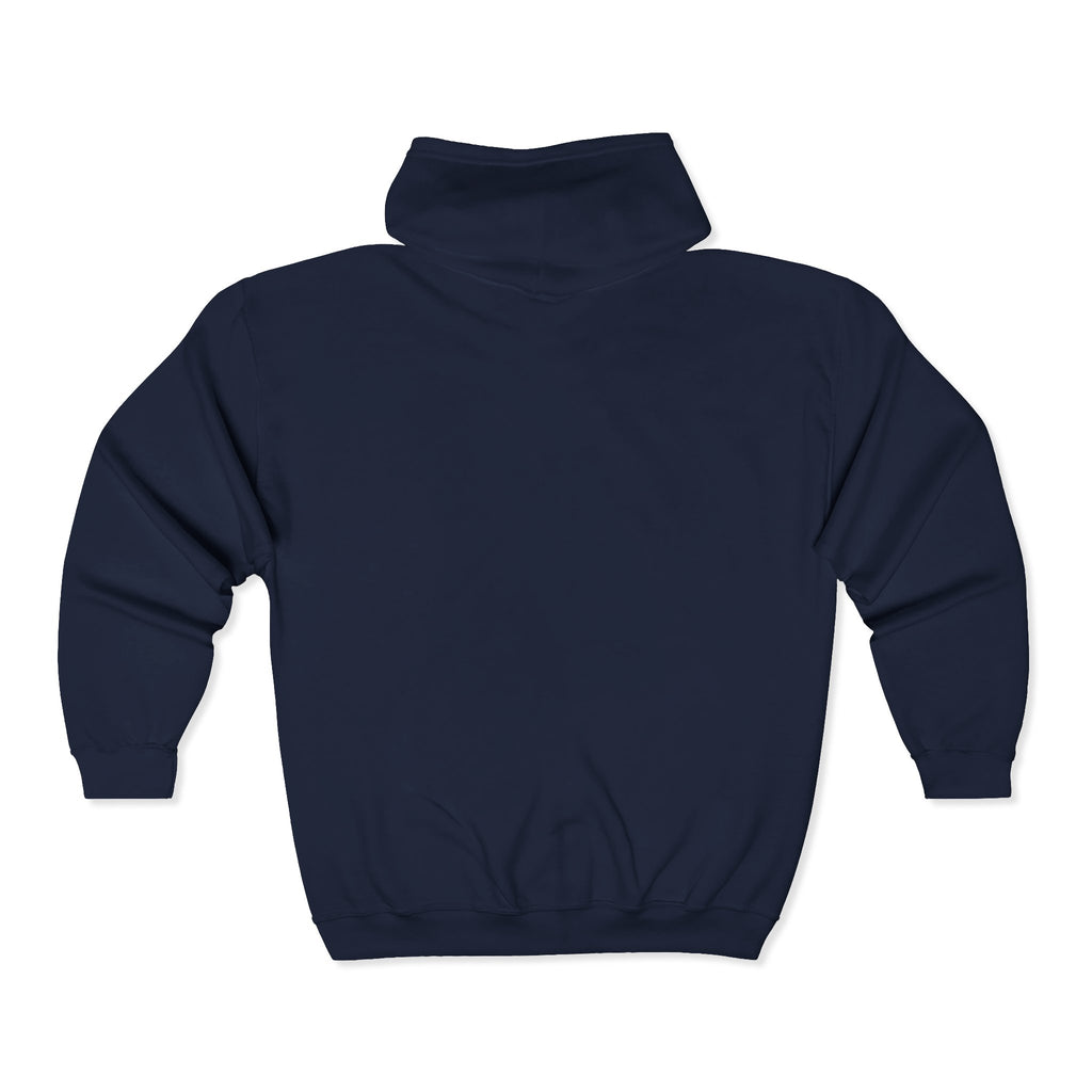 Minimalist XX Logo Zip Hoodie — Black Full‑Zip Hooded Sweatshirt