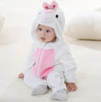Adorable Animal Cartoon Baby Romper – Hooded Long Sleeve Onesie