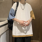 Oversized Patchwork High Street Summer T-Shirt for Men