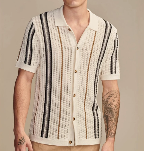 Men's Casual Hollow Knit Polo Shirt (One Piece)
