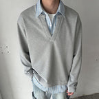 Men's Retro Two-Piece Long-Sleeve Shirt