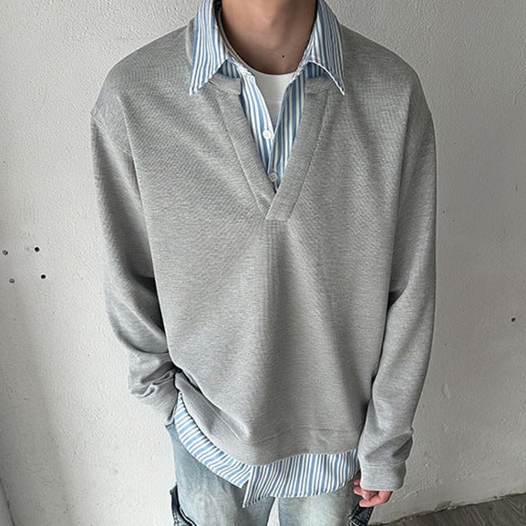 Men's Retro Two-Piece Long-Sleeve Shirt