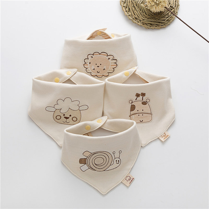 100% Cotton Cartoon Baby Bibs for Newborns (0-3 Years)