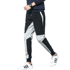 Men's Color Block Slim Fit Joggers, Big Size Long Pants