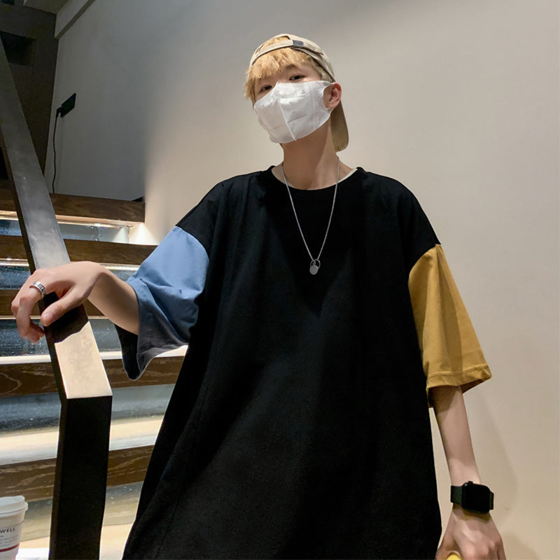 Oversized Patchwork High Street Summer T-Shirt for Men