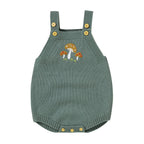 Beziun Newborn Baby Knitted Sleeveless Romper 𝐌ushroom Embroidered Bodysuit Sweater Clothes Summer (Green 0-3 Months)