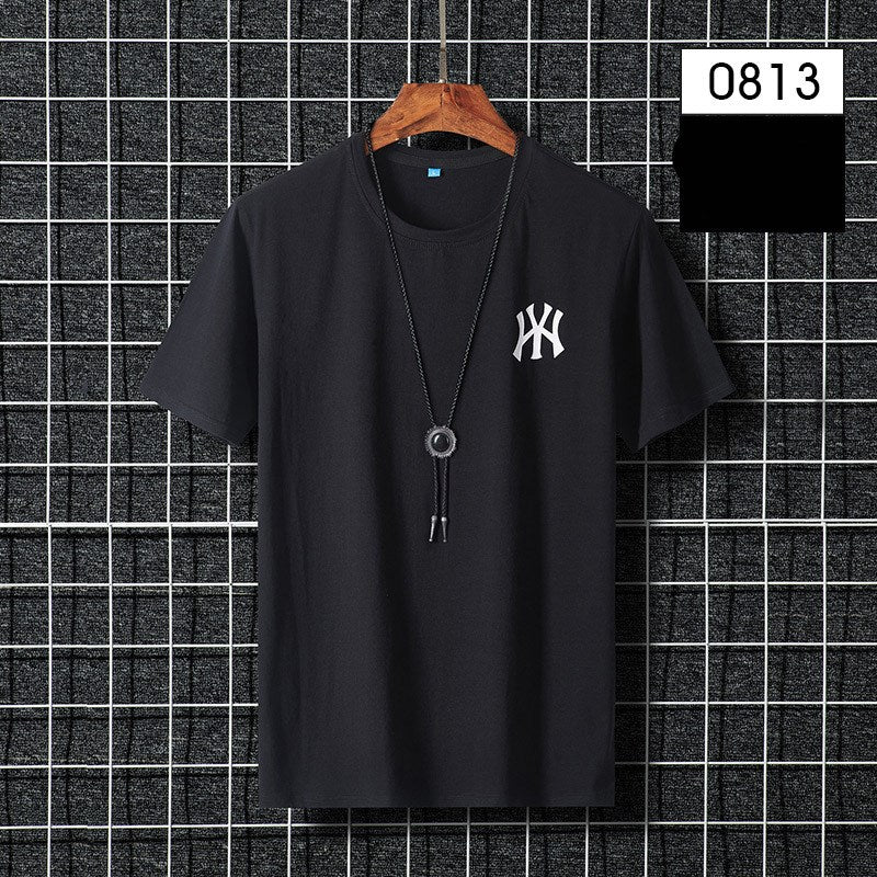 Summer Men's T-Shirt, Loose Fit Cotton Crew Neck