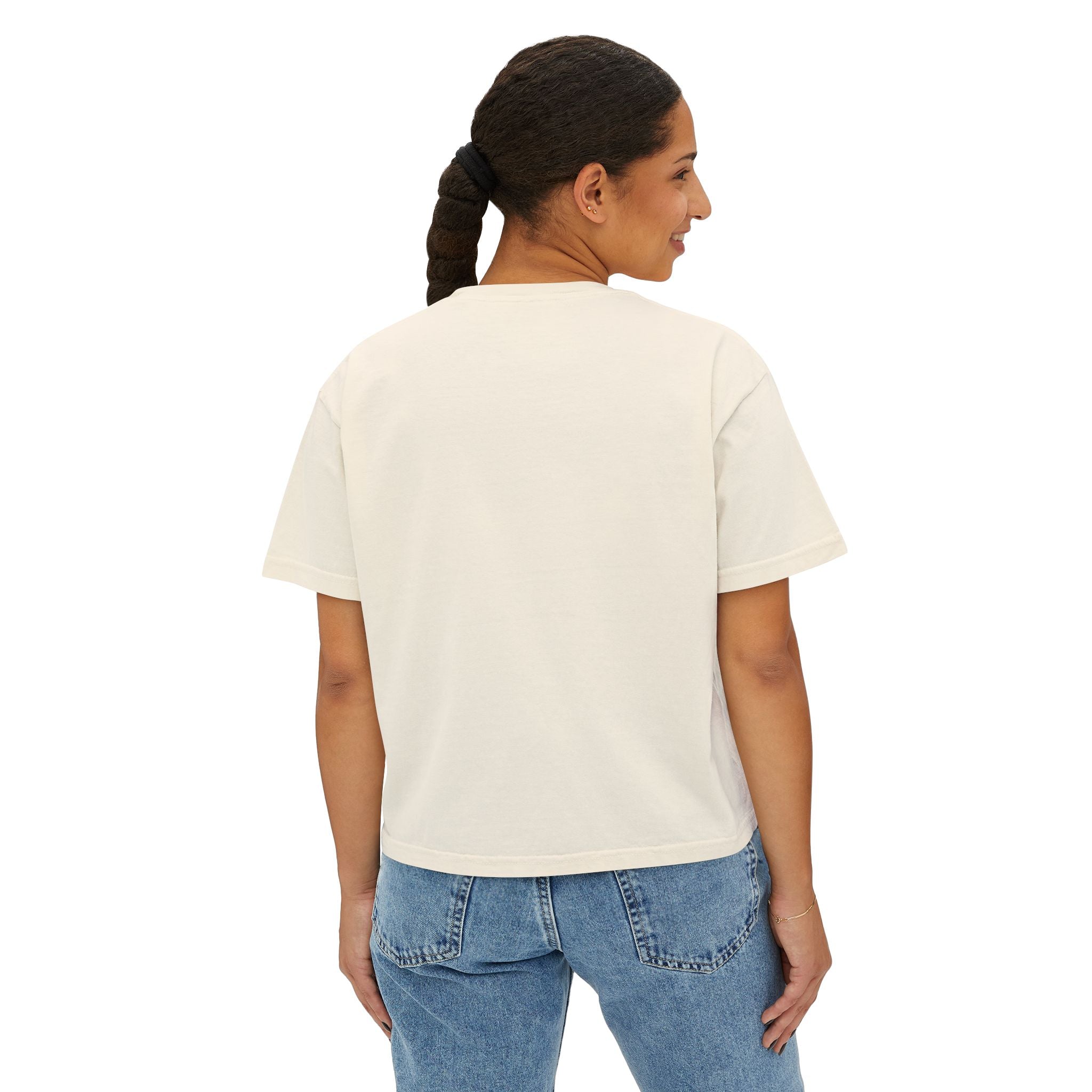 Money Graphic Women's Boxy Tee — Vintage Dollar Bill Lettering
