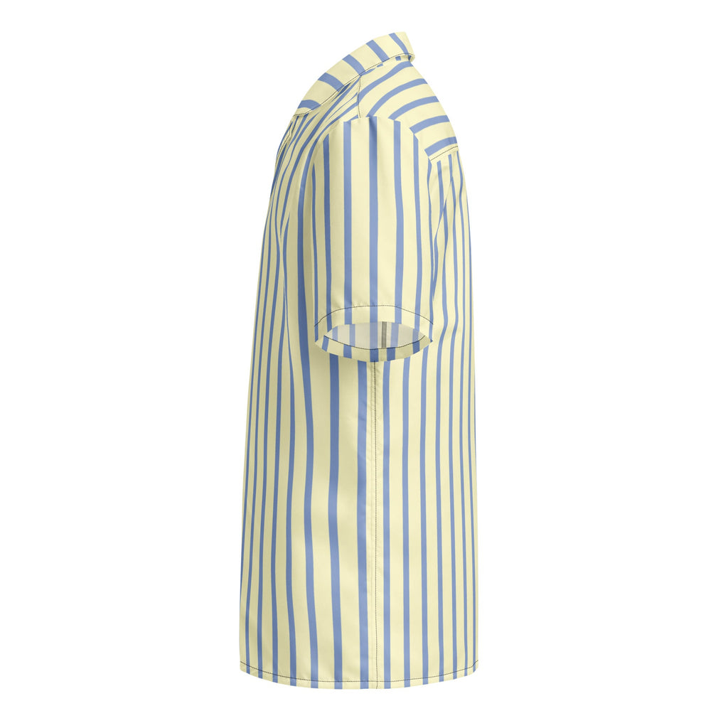 Mellow Yellow & Marlin Blue Striped Button-Down Camp Shirt