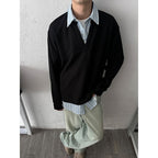 Men's Retro Two-Piece Long-Sleeve Shirt