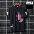 Summer Men's T-Shirt, Loose Fit Cotton Crew Neck