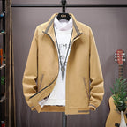Men's Casual Stand Collar Cotton Jacket for Spring/Autumn