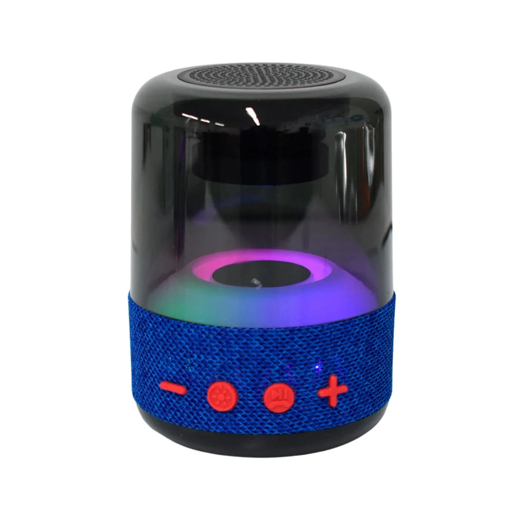 Bocina Bluetooth Portátil Cilíndrica con Luz LED 360° – Sonido Envolvente