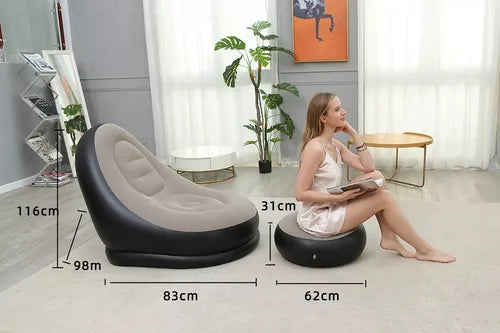 Sofá Inflable Ergonómico con Respaldo Alto