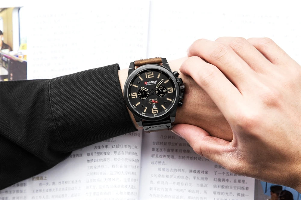 Reloj CURREN 8314 para hombre con logo de la marca, reloj masculino deportivo para uso diario, resistente al agua
