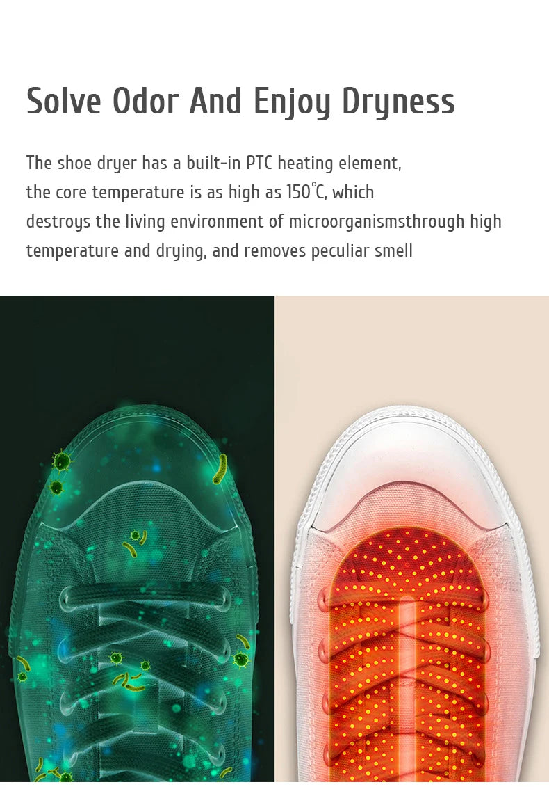 Secador Eléctrico de Calzado para Hogar – Temporizador, Desodorante UV, Esterilizador y Deshumidificador Portátil