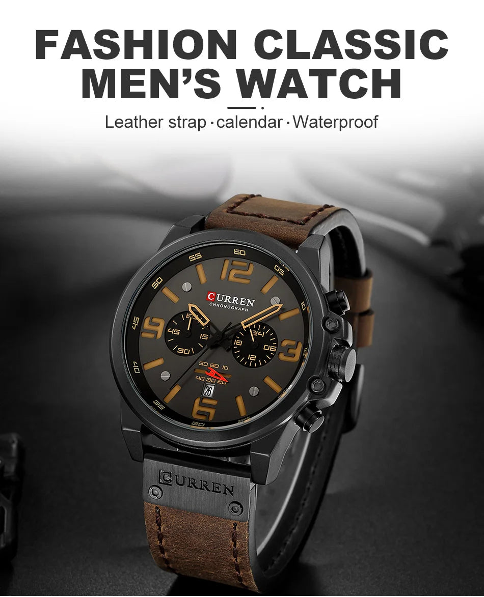Reloj CURREN 8314 para hombre con logo de la marca, reloj masculino deportivo para uso diario, resistente al agua