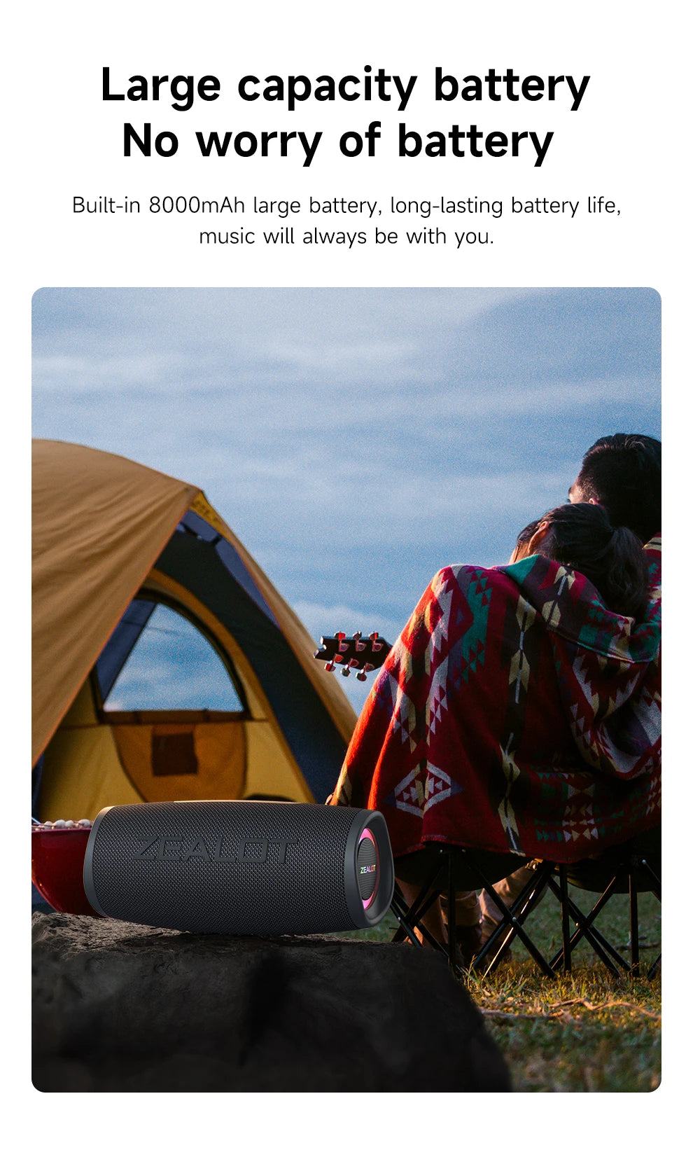 Altavoz Portátil ZEALOT® S56 – 40W con Subwoofer, ALTA CALIDAD