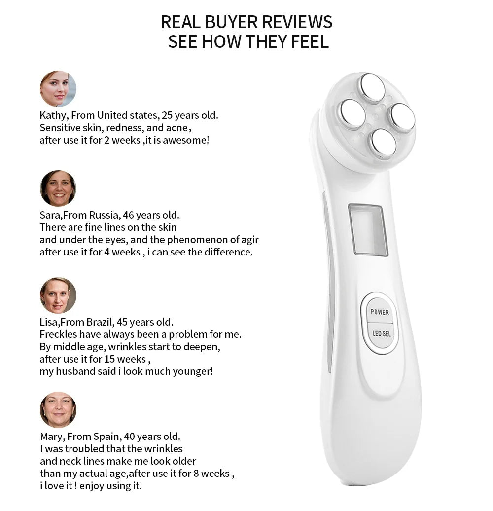 Dispositivo de Belleza RF EMS 5 en 1 - LED Photon