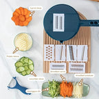 Cortador de verduras 9 en 1, patatas multifuncionales, cortador manual, rallador, utensilios de cocina, herramientas