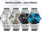 Reloj OLEVS de acero inoxidable para hombre, estilo empresarial minimalista, de lujo,
