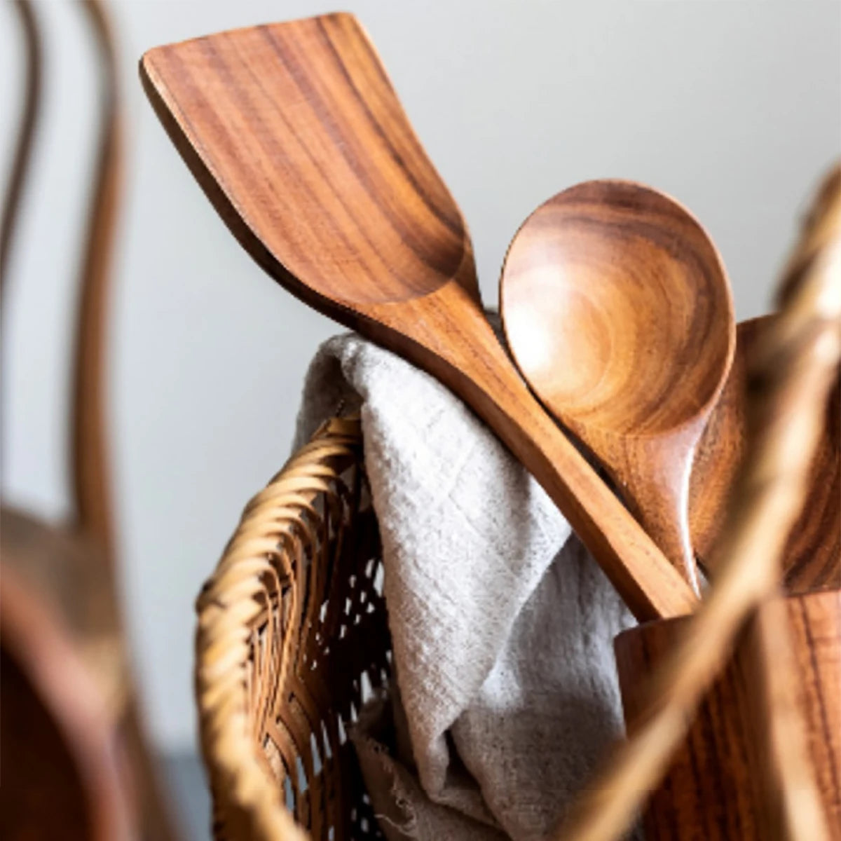 Set de Utensilios de Cocina de Madera - 8 Piezas