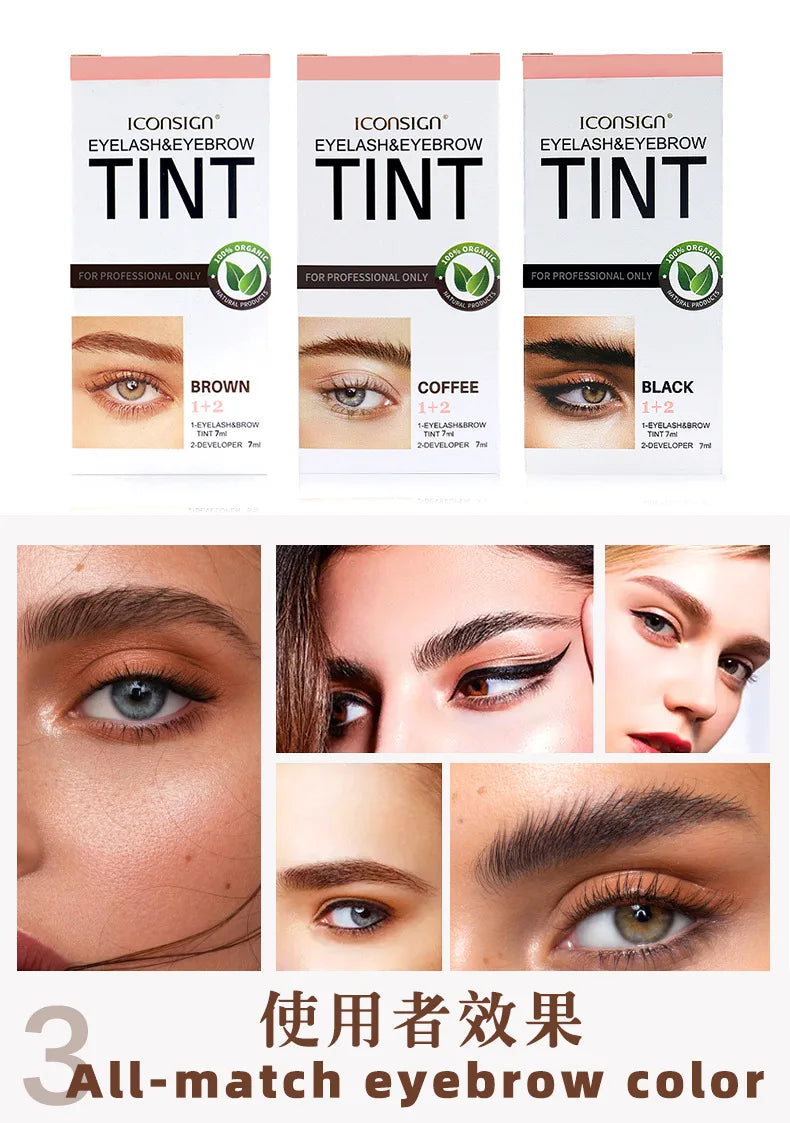 Kit de Tinte para Cejas y Pestañas – 3 Colores