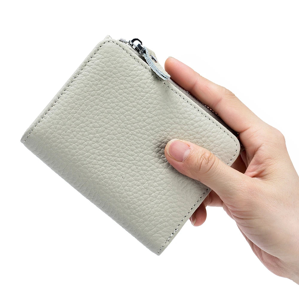 Cartera Corta Cuero Genuino - Estilo Japonés RFID