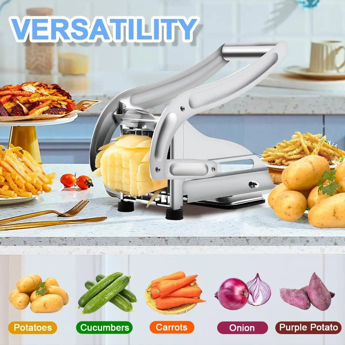 Cortadora de Papas Multifuncional - Acero Inoxidable