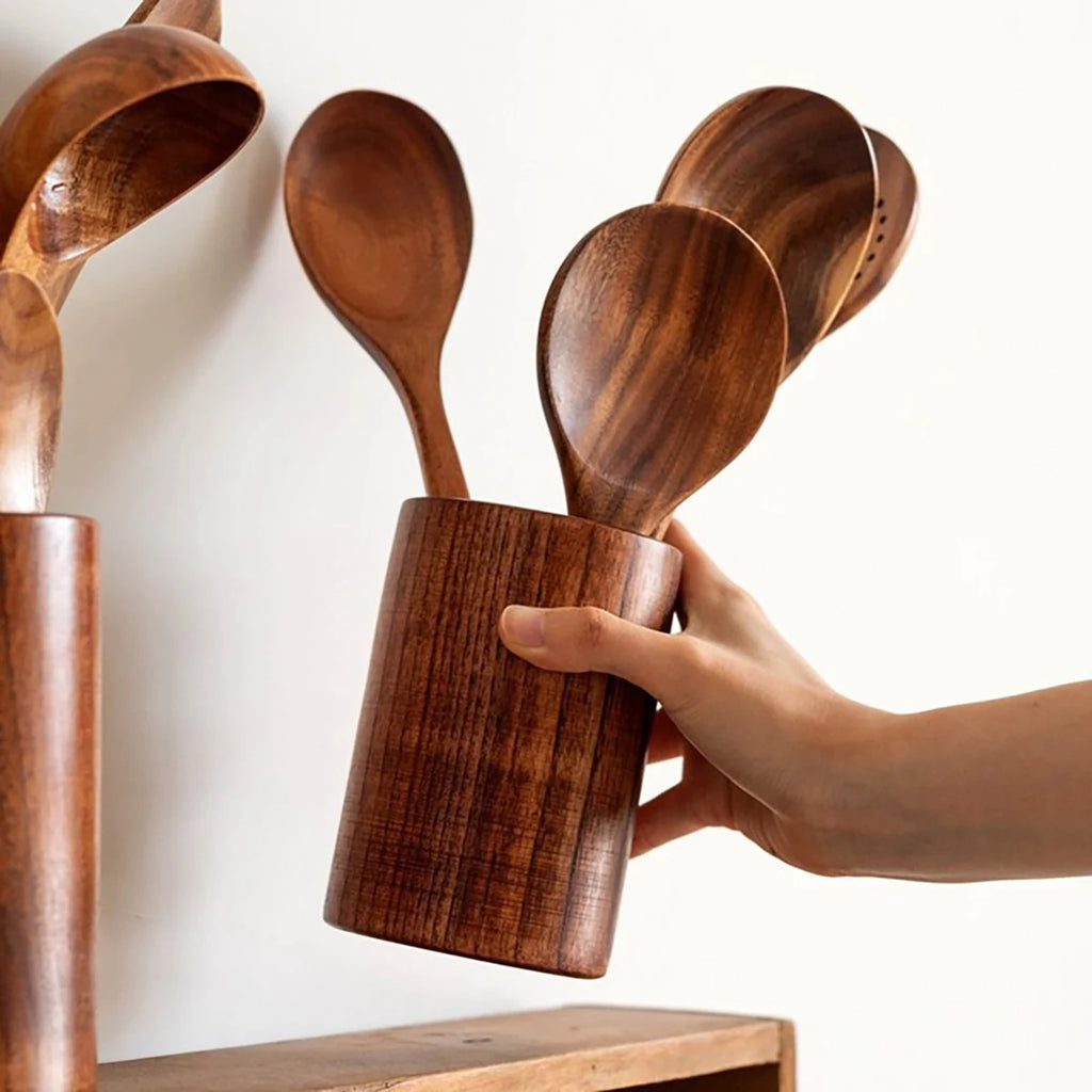 Set de Utensilios de Cocina de Madera - 8 Piezas