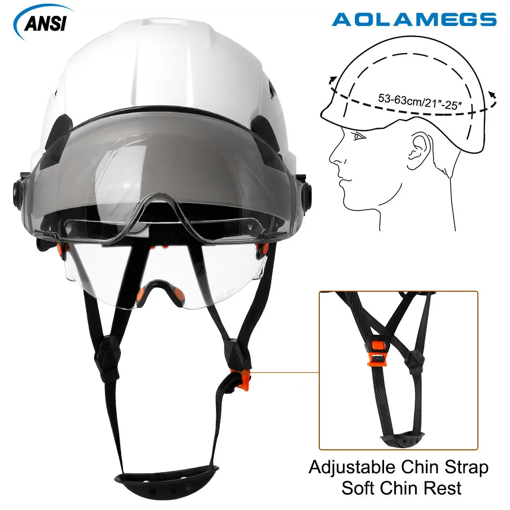 Casco de Seguridad CE con Doble Visera y Gafas