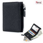 Cartera Corta Cuero Genuino - Estilo Japonés RFID