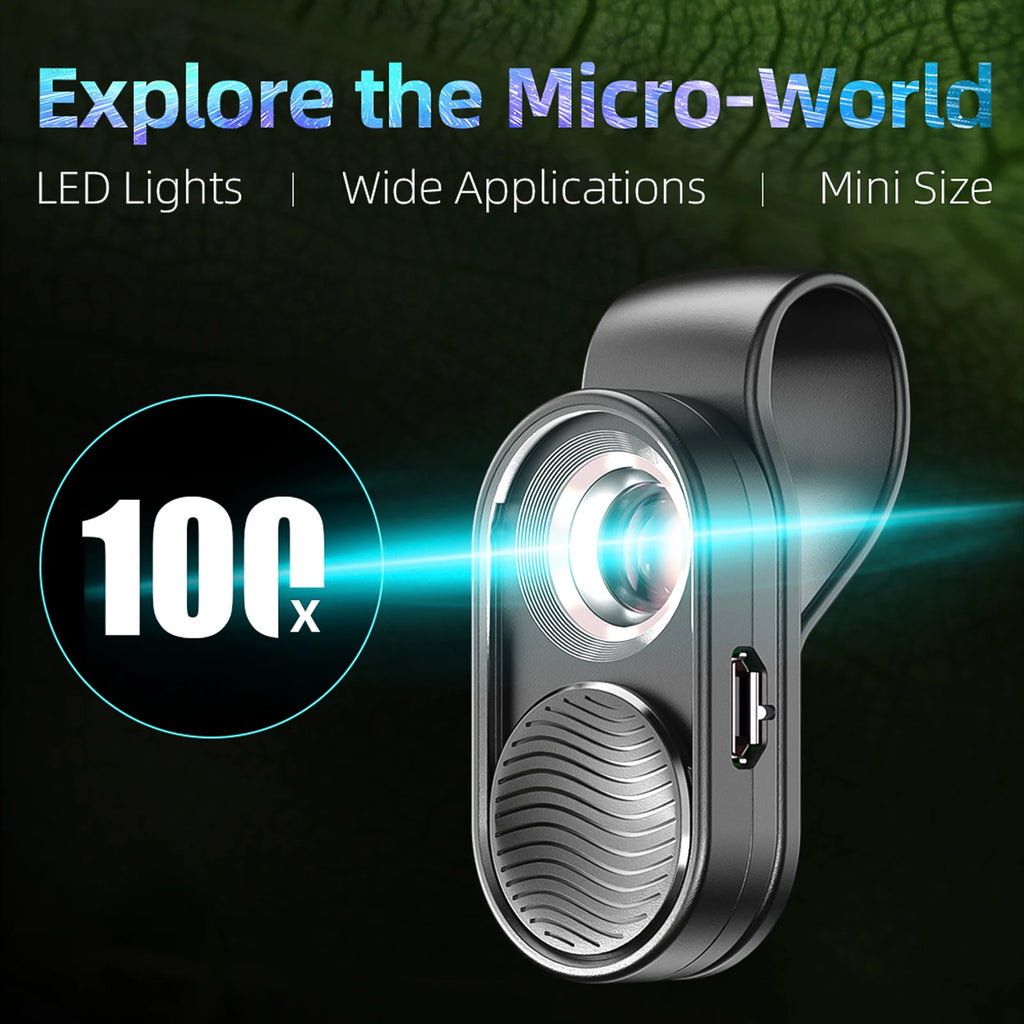 Lente Microscopio para Teléfono 100X/200X con Clip