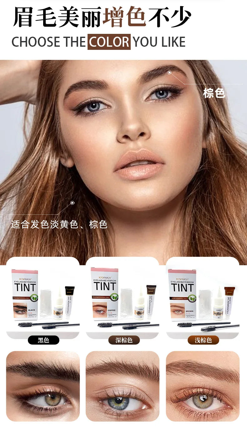 Kit de Tinte para Cejas y Pestañas – 3 Colores