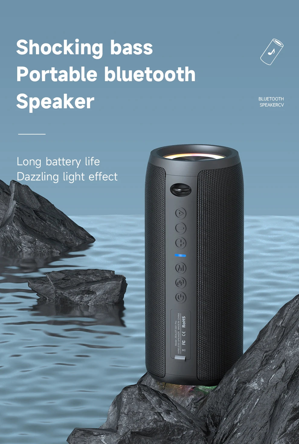 Altavoz Portátil Bluetooth ZEALOT® S51 Pro – 40W. CALIDAD ALTA