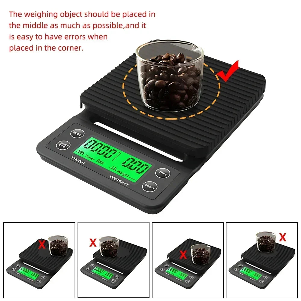 Báscula Digital Multifunción para Café con Temporizador