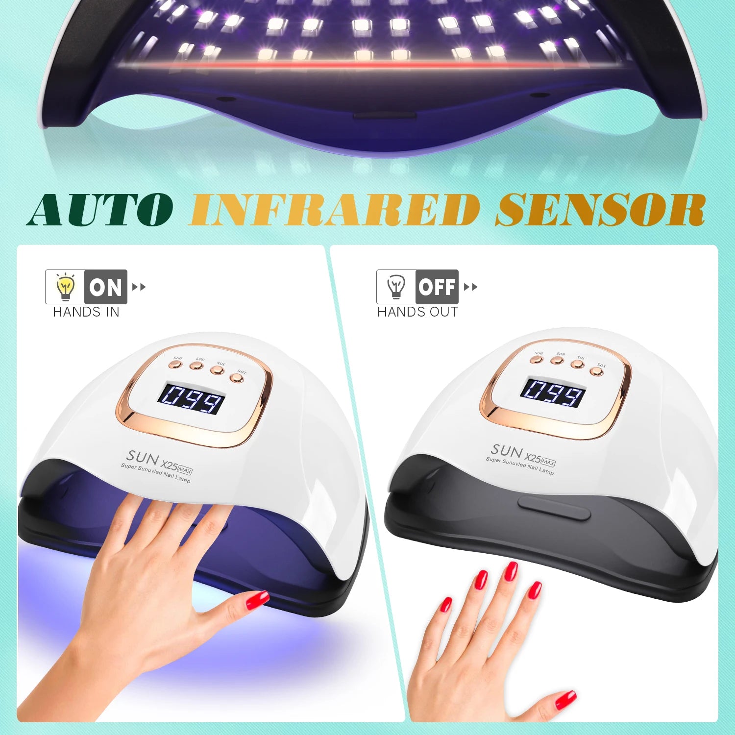 LÁMPARA DE UÑAS UV LED 380W PROFESIONAL