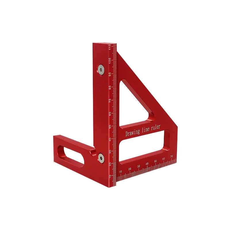 Escuadra y Transportador para Carpintería – Regla Triangular de Aleación de Aluminio